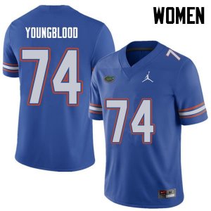 Women's Florida Gators #74 Jack Youngblood NCAA Jordan Brand Royal Authentic Stitched College Football Jersey ERH2362ZX